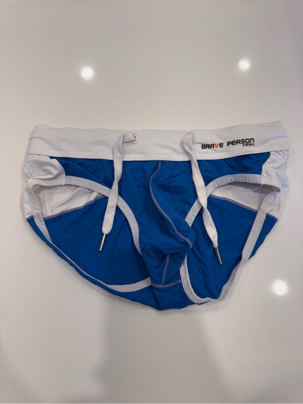 Blue & White Men's Swim Brief